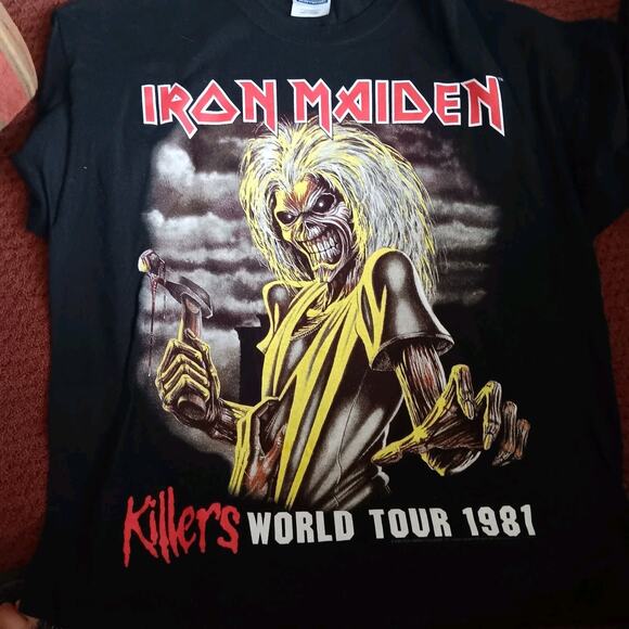 Vintage Iron Maiden Killers World Tour 1981 Black Tshirt Adult L Hanes - Picture 5 of 5